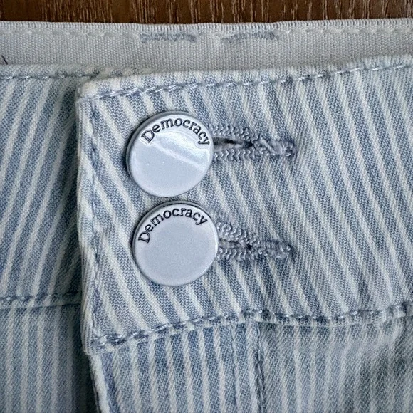 Democracy Light Blue Striped Mini Skirt - Picture 2 of 5